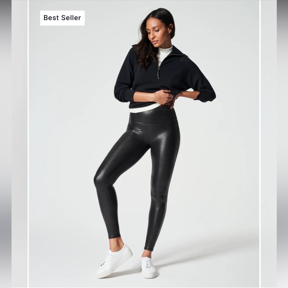NWT SPANX Faux Leather Leggings — Black. Size S/P